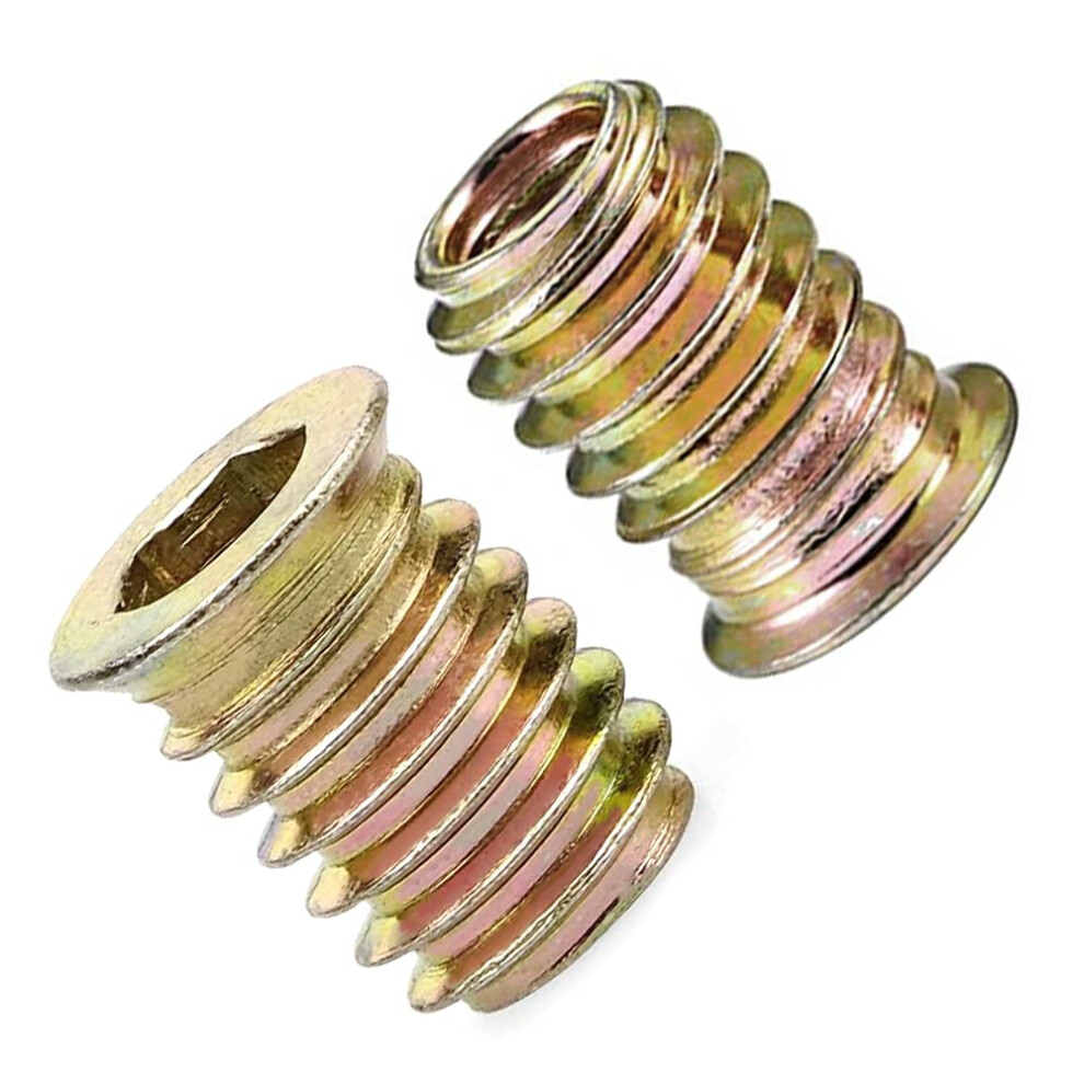 Hex Socket Furniture Nuts, Insert Hexagonal Thread Nuts For Wood Furniture, Zinc Alloy Construction Ensuring Durability And Strength, Ideal For Hardwo 9554910877555