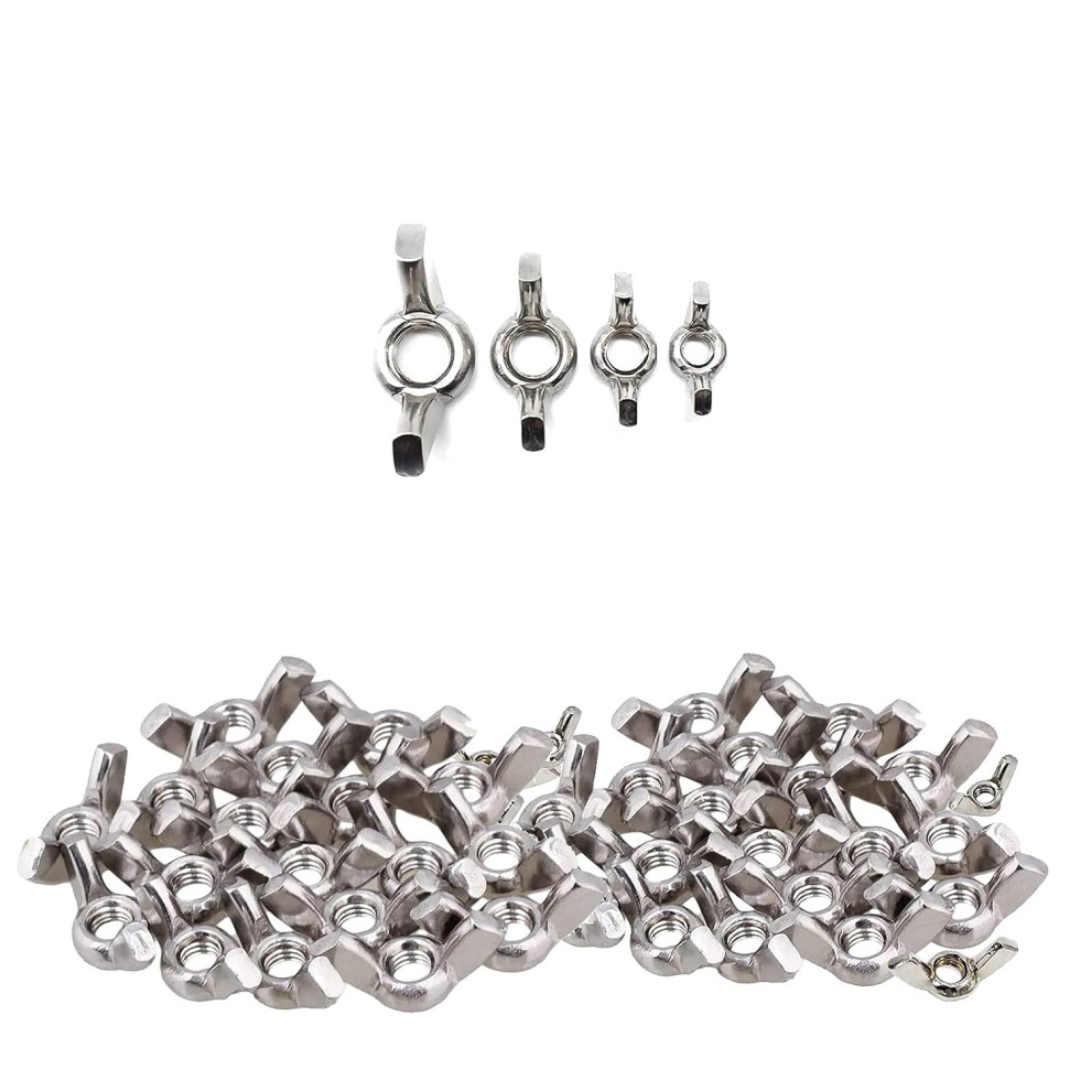 Hex Nuts, Threaded Fasteners, Stainless Steel 304 Wing Nuts For Machinery Equipment Electronics, Easy Installation High-Quality Steel Butterfly Nut, P 9554910881408