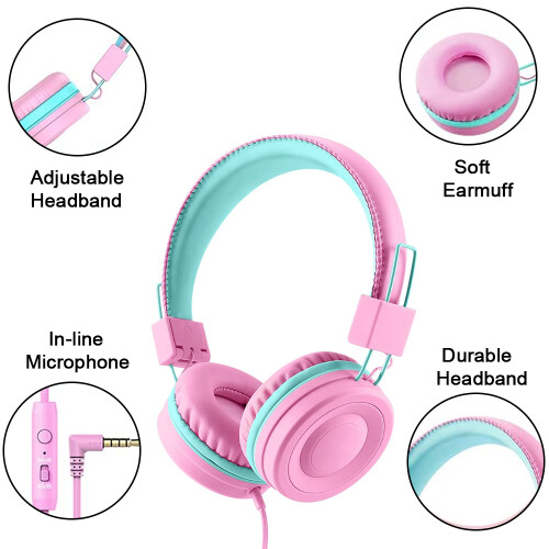 Ακουστικά HiFi Stereo Sound για παιδιά, άνετα μαξιλαράκια μνήμης για προστασία ακοής, 2
