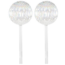 Selfwatering planter set, 2pcs clear glass selfwatering bulbs, 9 inch shimmering plant watering devices for indoor plants