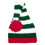 Gebreide kerstmuts voor-Witte en groene streep 1