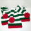 Gebreide kerstmuts voor-Witte en groene streep 5