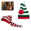 Gebreide kerstmuts voor-Witte en groene streep 3