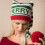 Gebreide kerstmuts voor-Witte en groene streep 7