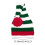 Gebreide kerstmuts voor-Witte en groene streep 4