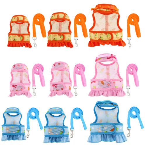 Harnais de robe réglable pour lapins, avec laisse,-orange M 1