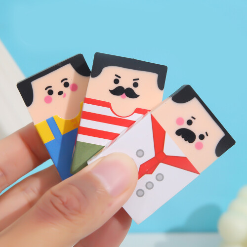 Funny Baldness Men Erasers Easy Erasing Pencil Eraser for School 2
