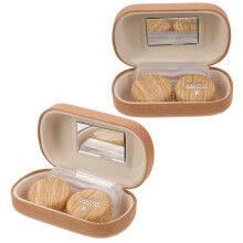 1 Set Box Coloured Contact Lenses Multifunctional Lens Case Portable Light Brown