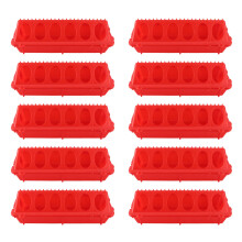 10 Set Flip Top Small Poultry Feeder, 12 Trough Bowl Dispenser, Convenient Filling Feeder for Small Poultry Chickens, Ducklings, Birds Ref: 2896