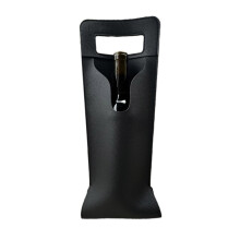 Elegant Wine Bottle PU Leather Wine Bottle Cover Wine-Black