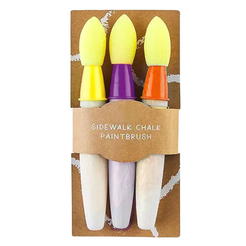 3pcs Refillable Sidewalk Chalk Paint-Purple yellow orange