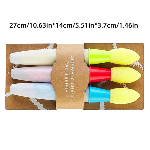 3pcs Refillable Sidewalk Chalk Paint-Purple yellow orange 1