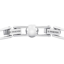Tennisarmband mit weißen Kristallen in rhodinierter Fassung, elegantes Design, funkelnder Kristallpavé-Schmuck für Damen, zeitloses Design,