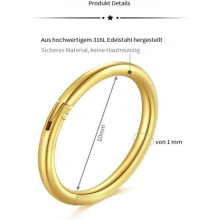 Sebészeti rozsdamentes acél orrkarika ékszer, csuklós klikkergyűrű septum helix tragus ajakpiercinghez, tartós bevonatú hipoallergén