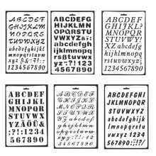 6Stück Buchstaben Schablone, Alphabet Malerei, Wiederverwendbare Zeichenschablonen Alphabet, Buchstaben künstlerisch Zeichnen Schablonen Set für