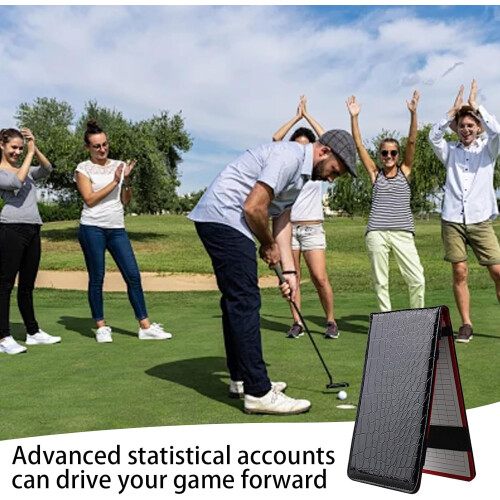 Golf Scorecard Book  Premium Track Performance, Handicaps, Notes, Black 1
