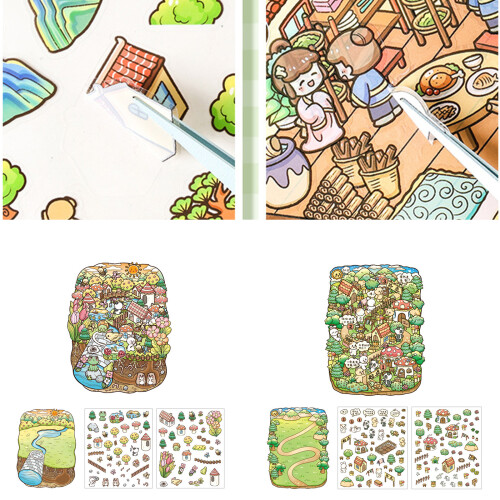 DIY Decorative Sticker Fairies Tale Series-Tortoise and rabbit 1