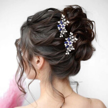 Épingles à cheveux décoratives pour mariage, chignon élégant avec fil argenté, pinces à cheveux légères et brillantes pour les demoiselles