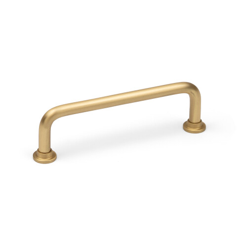 Satin Brass Curved Cabinet Handle Gold Pipe Bar 2