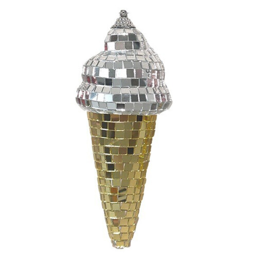 Boule de glaces réfléchissantes en forme de glaces-argent or