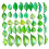 Leaf Design Charms Translucent Green Craft Components DIY-Set C 1