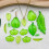 Leaf Design Charms Translucent Green Craft Components DIY-Set C 7