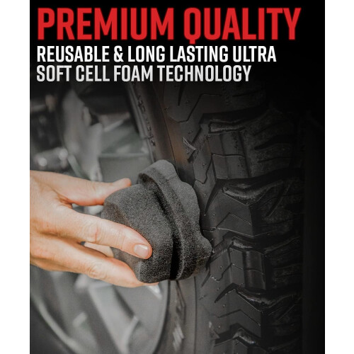 Tire Shine Applicator with Durable Hex-Grip, Wave Pattern for Efficient Application, Ergonomic Design Keeps Your Hands Clean During Long Lasting Detai 1