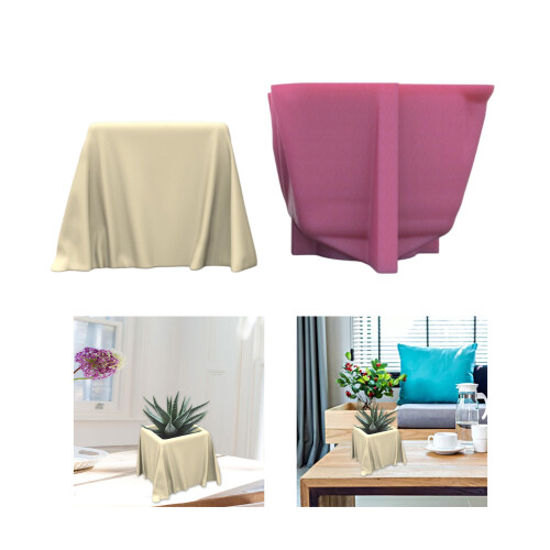 Silicone Flower Pots Mould Crafting Mold Table Shape Planter 1