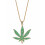 Smiffy's 90s Hemp Bling Medallion  Green with Cannabis Leaf 2