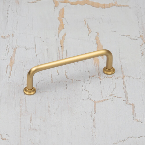 Satin Brass Curved Cabinet Handle Gold Pipe Bar 1