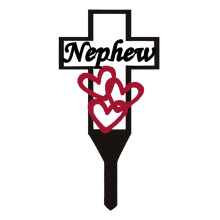 Garden Stake Grave Marker For Outdoor Memorials, Weatherproof Coated Metal Stake Cemetery Decoration Rose Embellished, A Durable Metal Memorial Cross