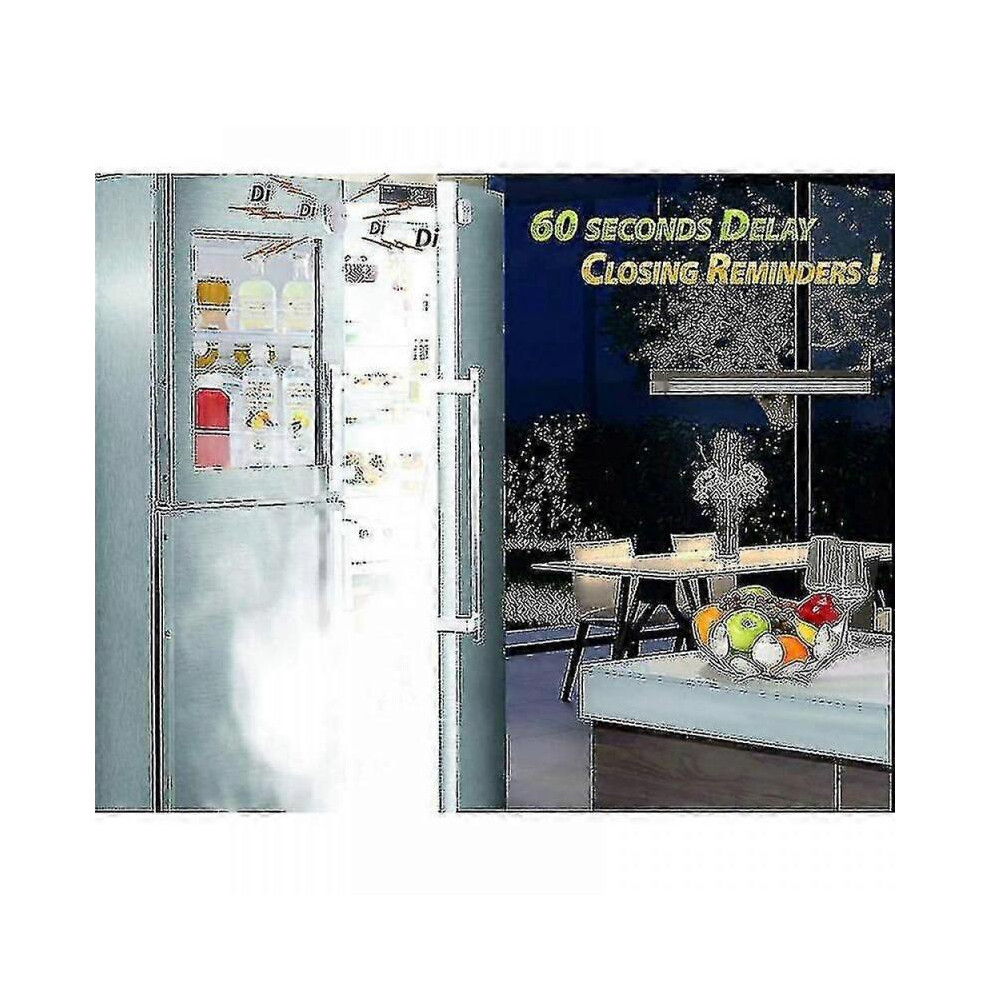 Refrigerator Door Alert Freezer Door Alarm 2 Pack - 120dB Alert With Delay Timer For Left Open Refrigerator Doors Adjustable Delay Door Alert