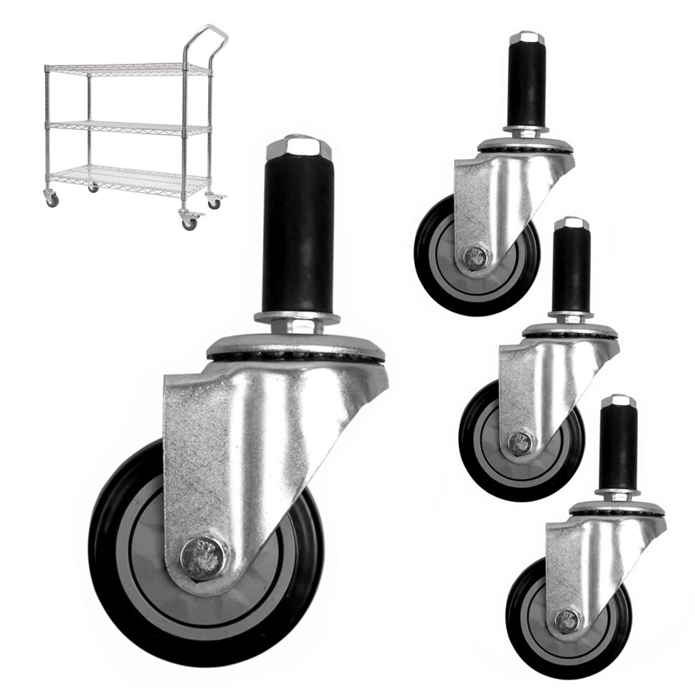Heavyduty Swivel Casters, Highperformance Trolley, Workbench Casters For Moving, Rubber Replacement Casters, 4 Inch(3In) 9365049124737