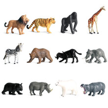 Brinquedos educativos de faz de conta com figuras realistas de animais da selva para crianças. Inclui acessórios criativos para festas temáticas