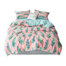 Premium Queen beddengoedset met tropische bladerenprint, zachte microvezel dekbedovertrekset, hoge draaddichtheid, reactieve verftechniek,