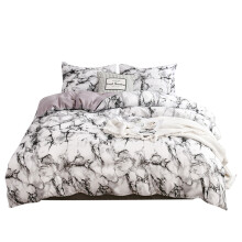 Luxe en chique dekbedovertrek, machinewasbare zachte microvezel dekbedset met kussensloop met brede rand, hoekbanden en verborgen ritssluiting voor