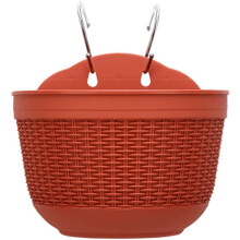 Vertical Wall Planter Set Self Watering Planters Advanced Wicking Drainage System Half Round Imitation Rattan Wall And Railing Hanging Planters Europe
