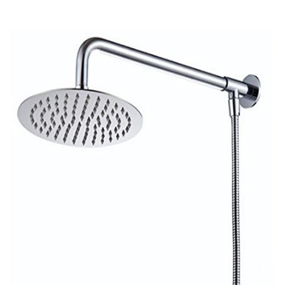 Wall Mount 8 Inch Rainfall Round Shower Head With Shower Arm Shower Hose Stainless Steel Chrome Finished 8 Inch Round 9119770867650