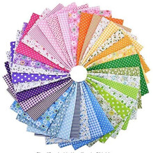 50pcs Floral Cotton Quilting Fabric Squares 20x20cm No Repeat Colors Bundle for DIY Sewing Crafts