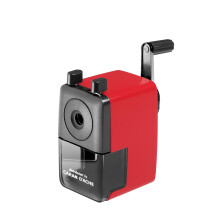 Caran d'Ache Plastic Crank Desk-Top Pencil Sharpener Red – For Round, Hexagonal & Triangular Pencils (4-8mm Diameter)