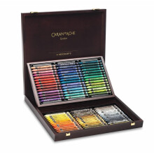 Caran d'Ache Neocolor II Water Soluble Wax Pastels Wooden Box Set 84 Colours - Professional Artist Quality