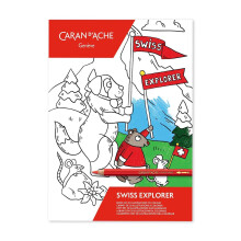 Caran d'Ache Swisscolor Colouring Book A5 – 20 Assorted Illustrations, 200gsm Acid-Free Paper