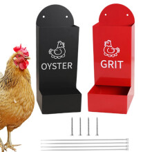 Oyster shell feeder for chickens 2piece chicken grit escapeproof semienclosed dispenser container drinker for range poultry hens
