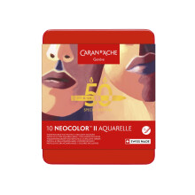 Caran d'Ache Neocolor II Aquarelle Pastels – 50 Years Special Edition Set of 10 Assorted Portrait Colours