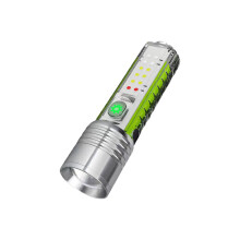 Torcia tascabile da 1000 lumen, super luminosa a LED, portatile con luci laterali, ricaricabile, ideale per escursionismo, attività all'aperto e