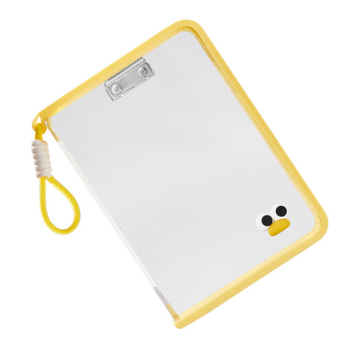 Clear PVC Folder File Organiser Water Resistant Large-Yellow