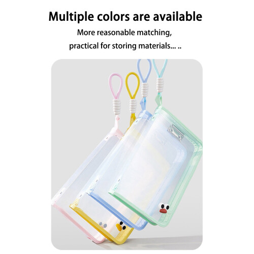 Clear PVC Folder File Organiser Water Resistant Large-Yellow 2