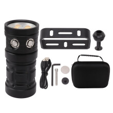 Linterna de buceo súper brillante con batería de larga duración, recargable, para buceo nocturno, sumergible, con 4 modos de iluminación.