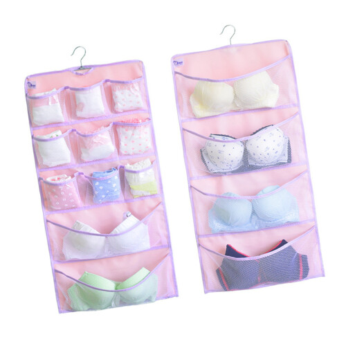 Closet Hanging Organizer for Bra Underwear-Double side grid sm