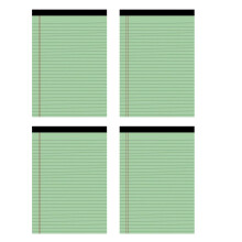 4Pcs Colorful Notepads Lined Writing Notepad 50 Sheets-Green